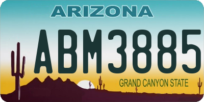 AZ license plate ABM3885