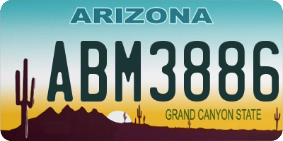 AZ license plate ABM3886