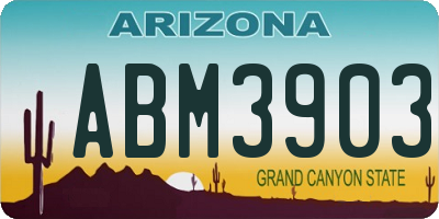 AZ license plate ABM3903