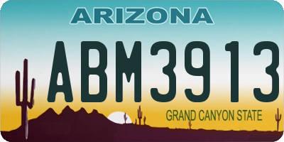 AZ license plate ABM3913
