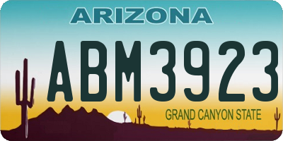 AZ license plate ABM3923