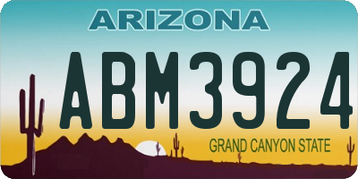 AZ license plate ABM3924