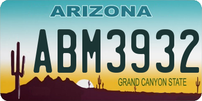 AZ license plate ABM3932