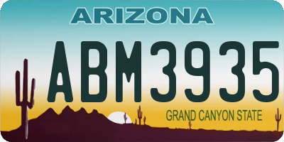 AZ license plate ABM3935