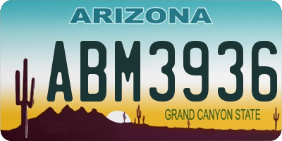 AZ license plate ABM3936