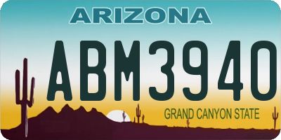 AZ license plate ABM3940