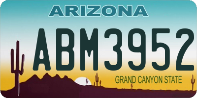 AZ license plate ABM3952