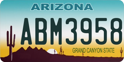 AZ license plate ABM3958