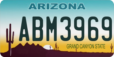 AZ license plate ABM3969