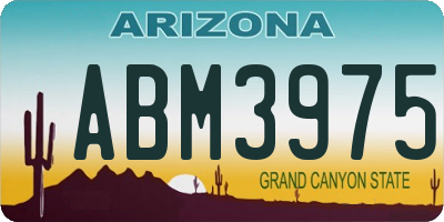 AZ license plate ABM3975