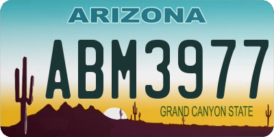 AZ license plate ABM3977