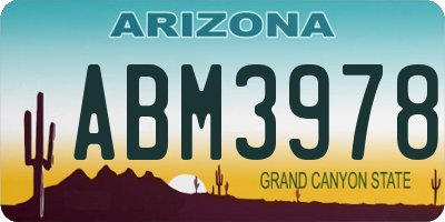 AZ license plate ABM3978