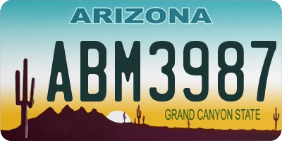 AZ license plate ABM3987