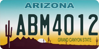 AZ license plate ABM4012