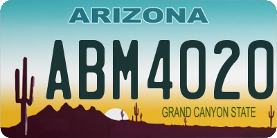 AZ license plate ABM4020