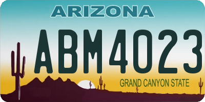 AZ license plate ABM4023