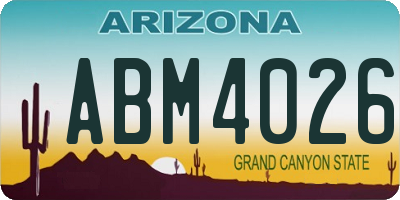 AZ license plate ABM4026