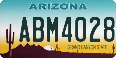 AZ license plate ABM4028