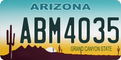 AZ license plate ABM4035