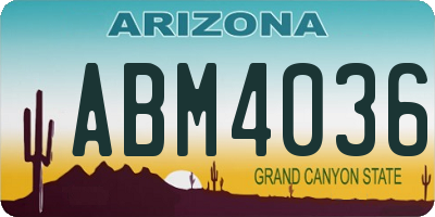 AZ license plate ABM4036