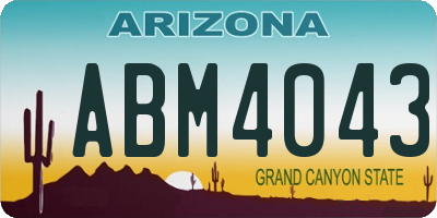 AZ license plate ABM4043