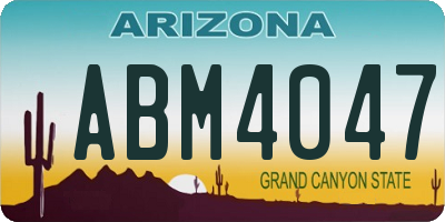 AZ license plate ABM4047