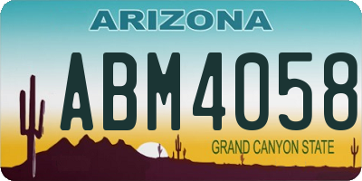 AZ license plate ABM4058
