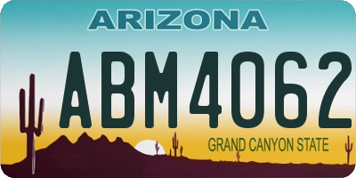 AZ license plate ABM4062