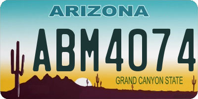 AZ license plate ABM4074