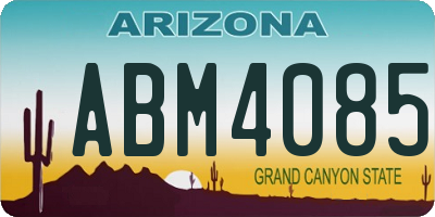 AZ license plate ABM4085