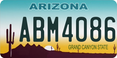 AZ license plate ABM4086