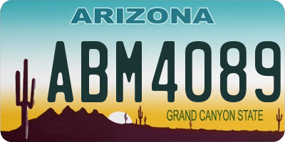 AZ license plate ABM4089