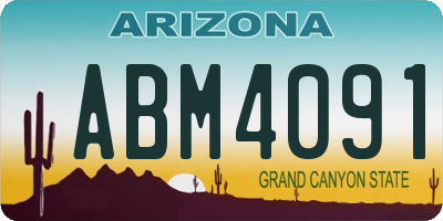 AZ license plate ABM4091