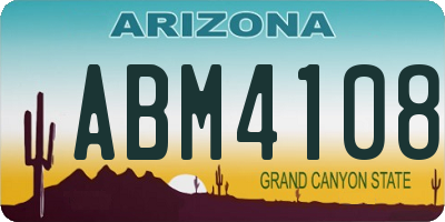 AZ license plate ABM4108
