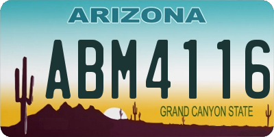 AZ license plate ABM4116