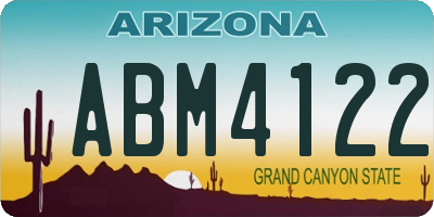 AZ license plate ABM4122