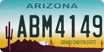 AZ license plate ABM4149
