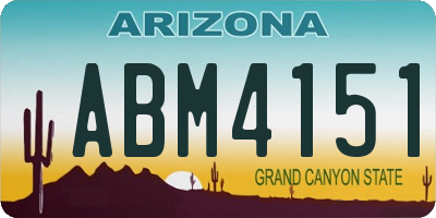 AZ license plate ABM4151