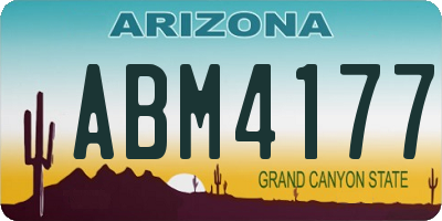 AZ license plate ABM4177