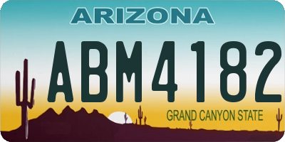 AZ license plate ABM4182