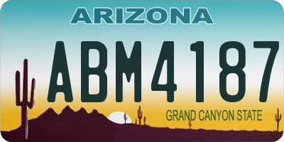 AZ license plate ABM4187