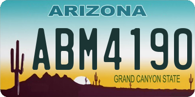 AZ license plate ABM4190