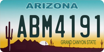 AZ license plate ABM4191