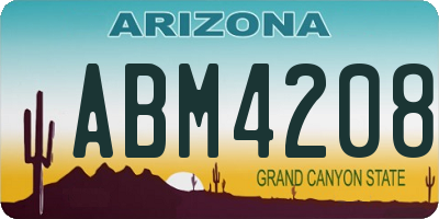 AZ license plate ABM4208