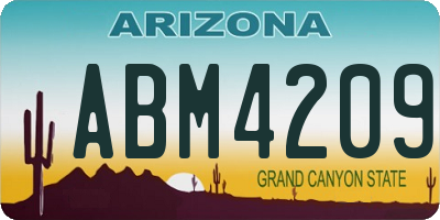 AZ license plate ABM4209