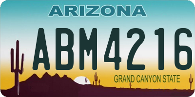AZ license plate ABM4216