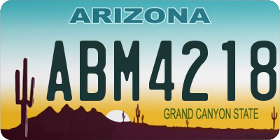 AZ license plate ABM4218