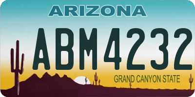 AZ license plate ABM4232