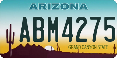 AZ license plate ABM4275