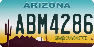 AZ license plate ABM4286
